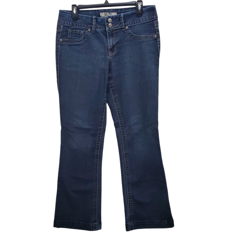 17/21 Exclusive Denim Vintage Y2K Women's Dark Wash Flare Leg Jeans Size 10‎